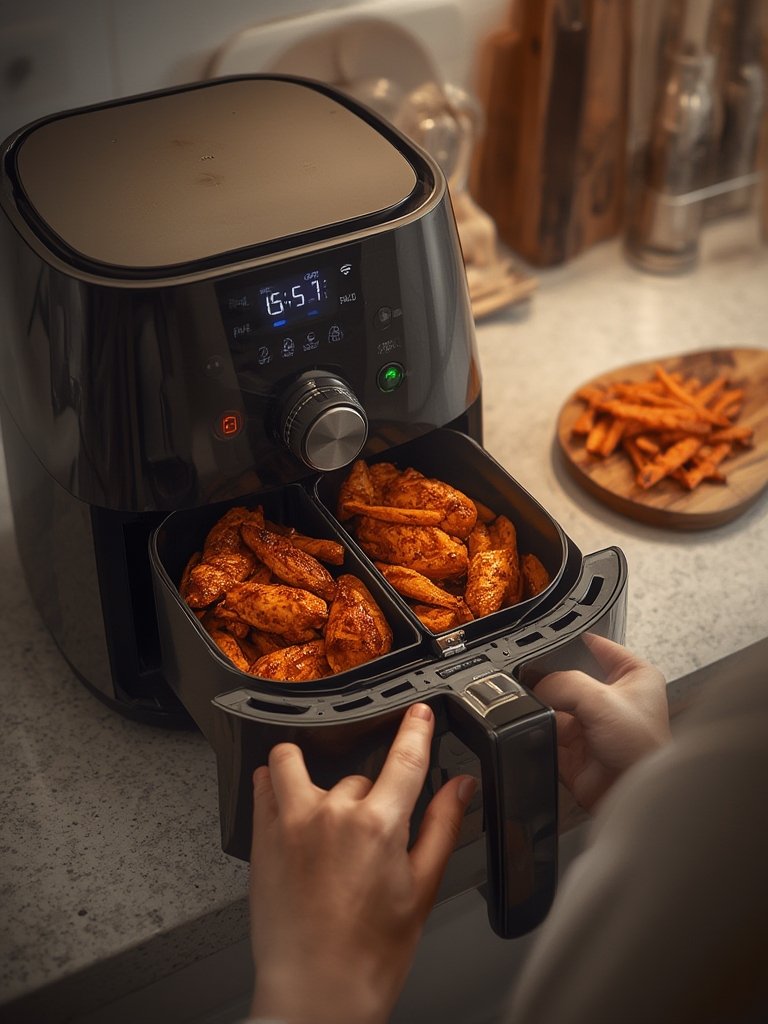 dual basket air fryer with sync finish feature - Illustration 2