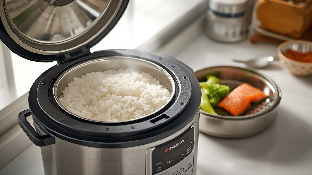 rice cooker in action