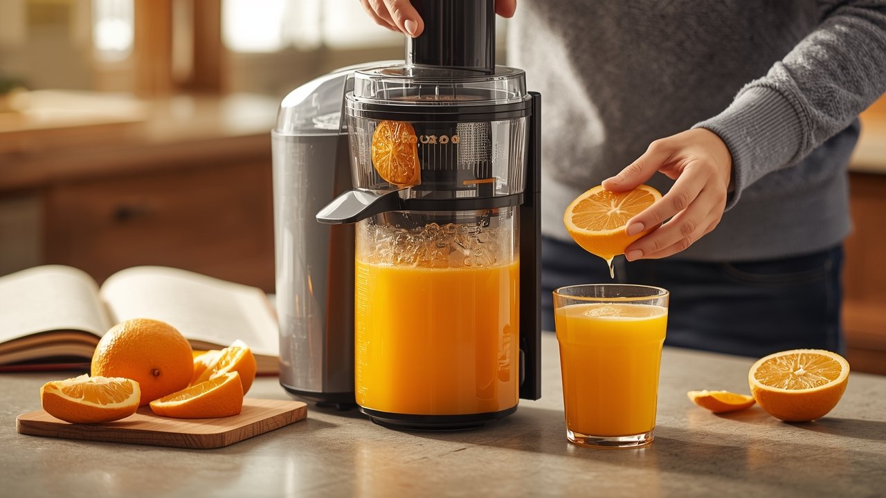citrus juicer in action