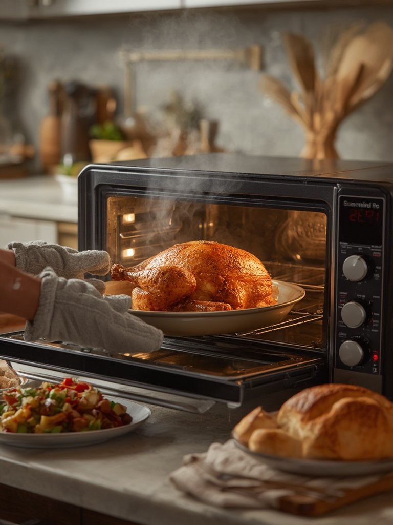 convection oven in action