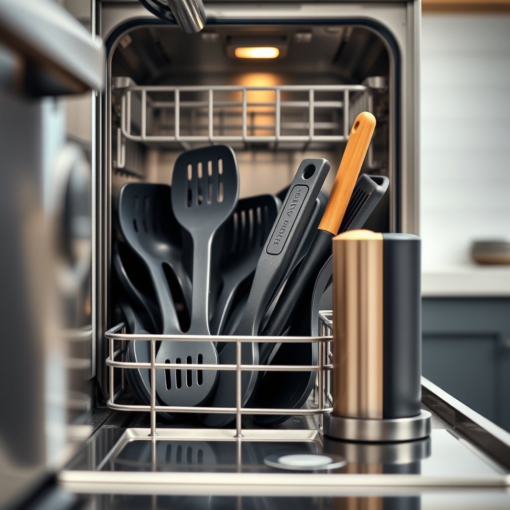 stacking utensils in action