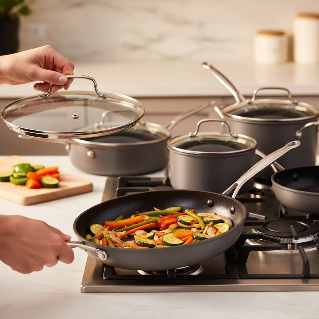 cookware set in action
