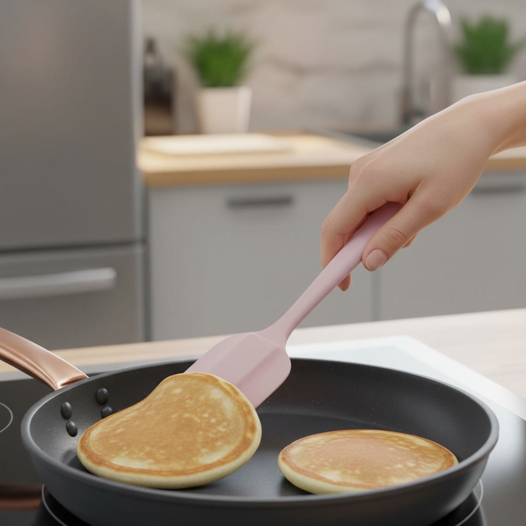 silicone utensils in action