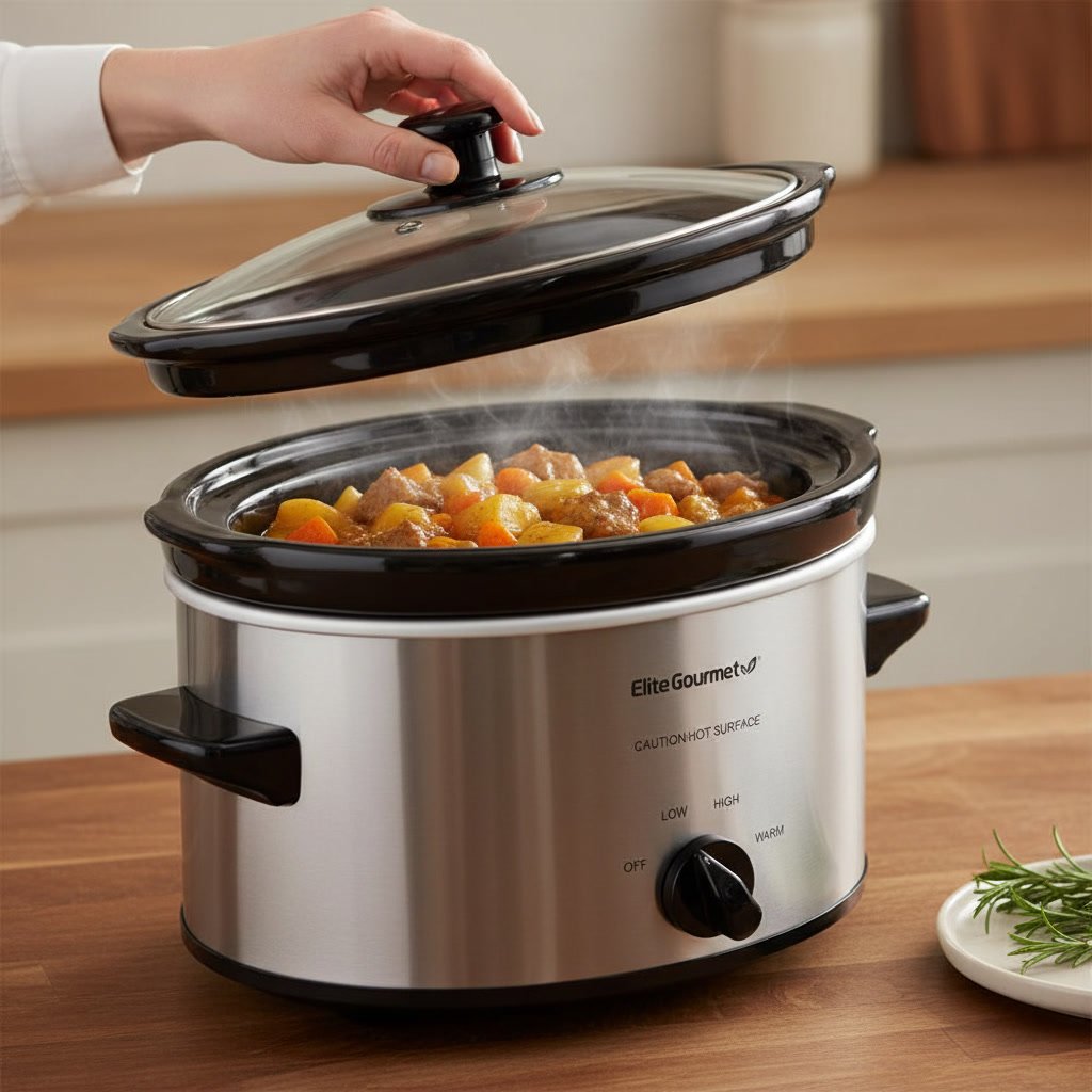 slow cooker in action