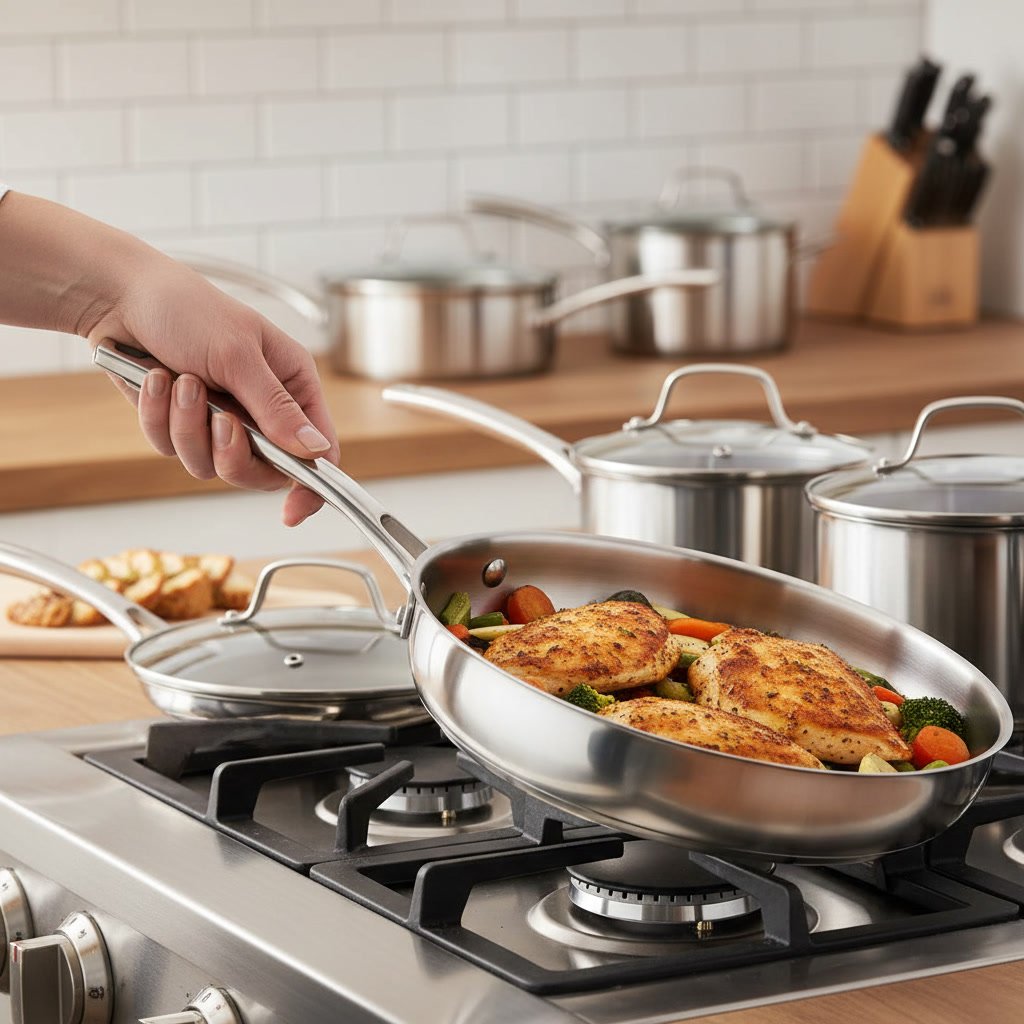 cookware set in action