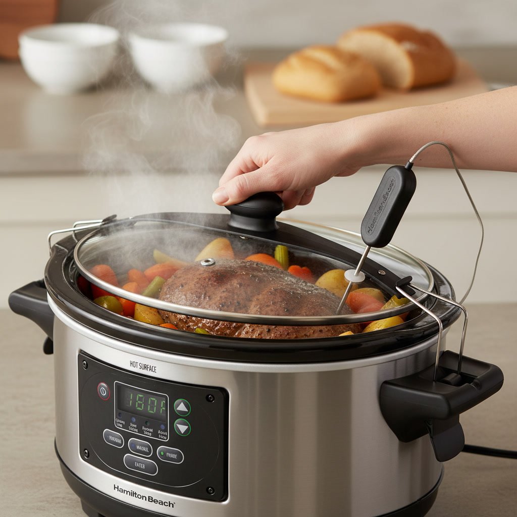 slow cooker in action