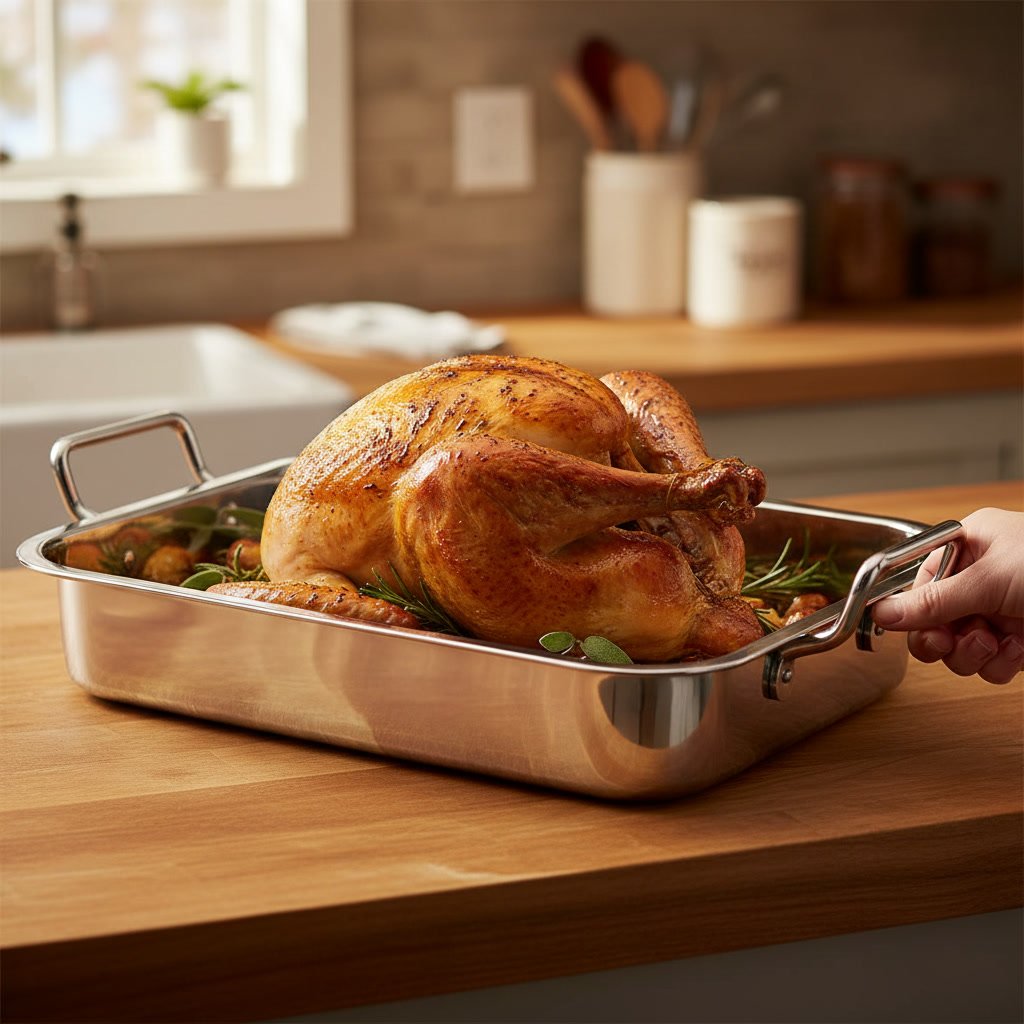 roasting pan in action