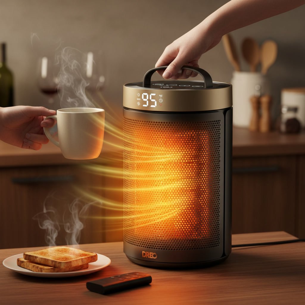 DREO space heater in action