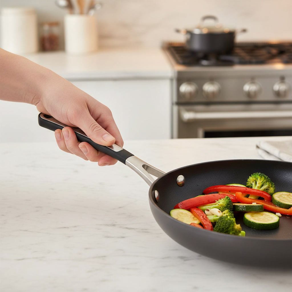 non-stick cookware in action