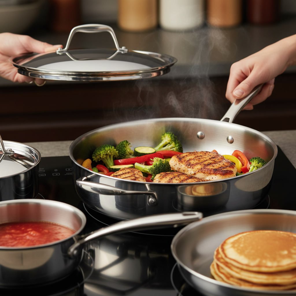 cookware set in action