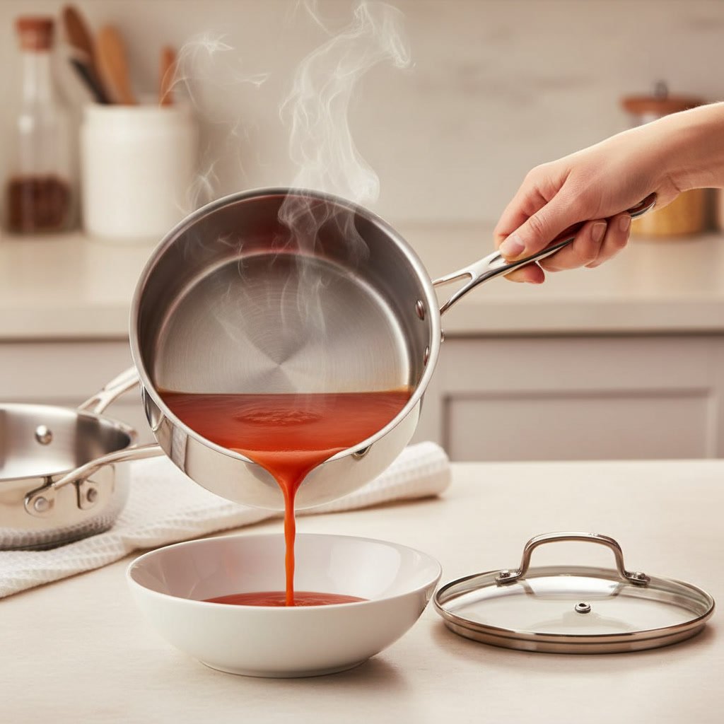 stainless steel cookware in action