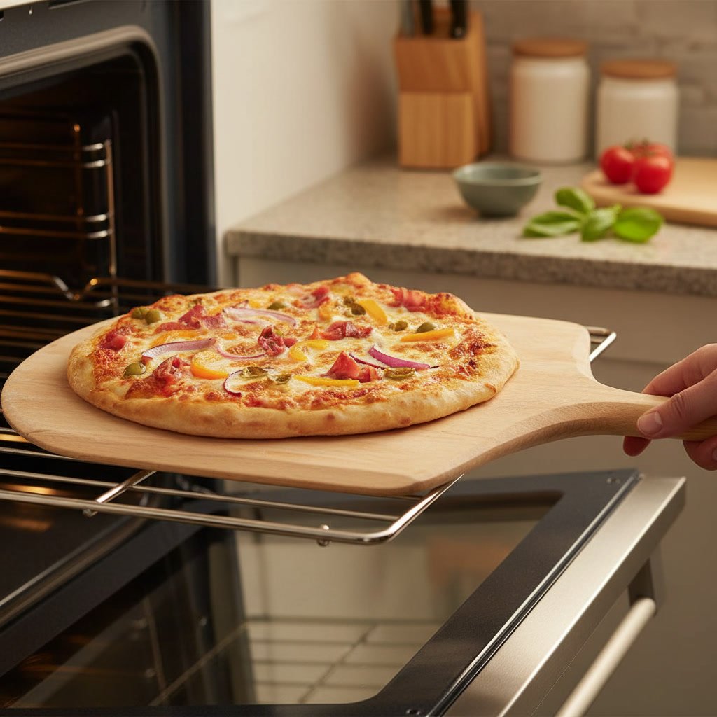 pizza stone in action