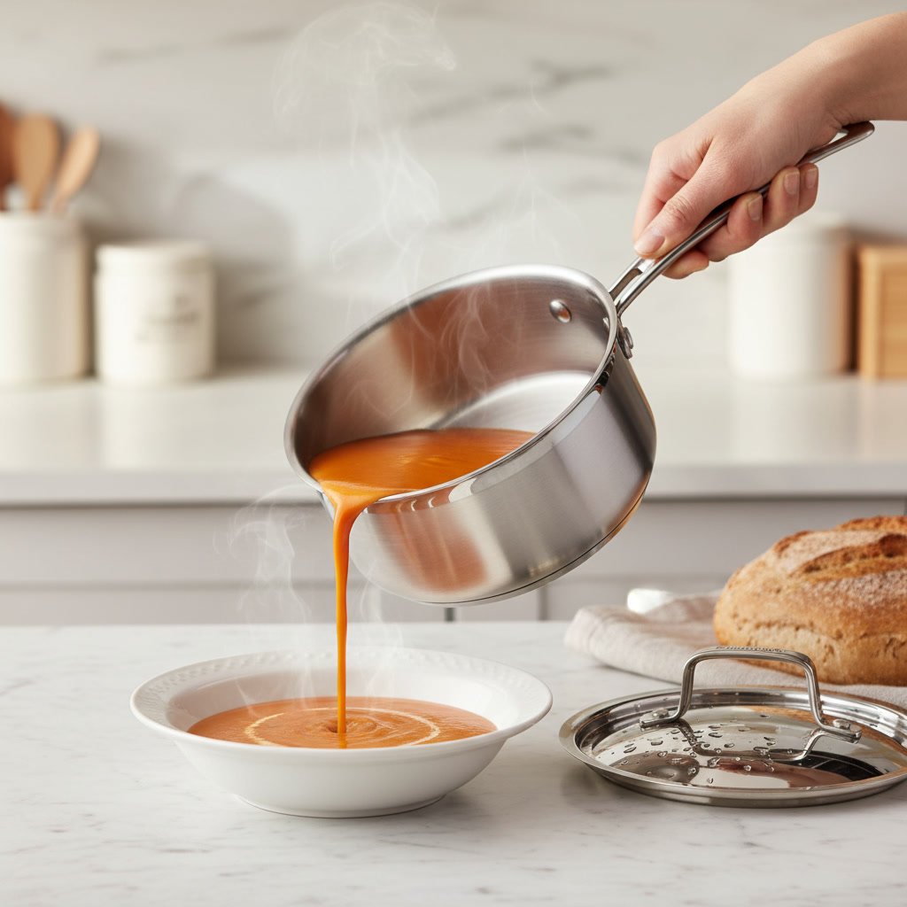 Saucepan set in action