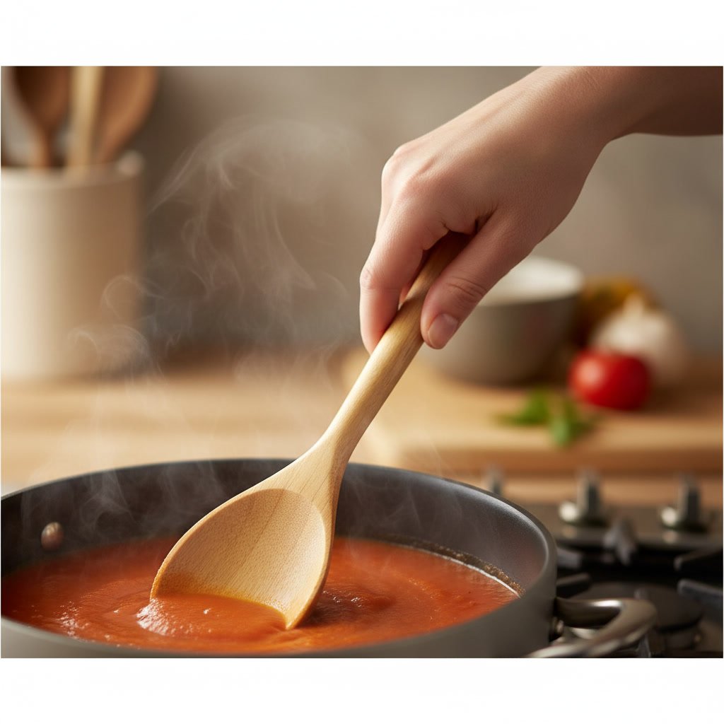 bamboo utensils in action