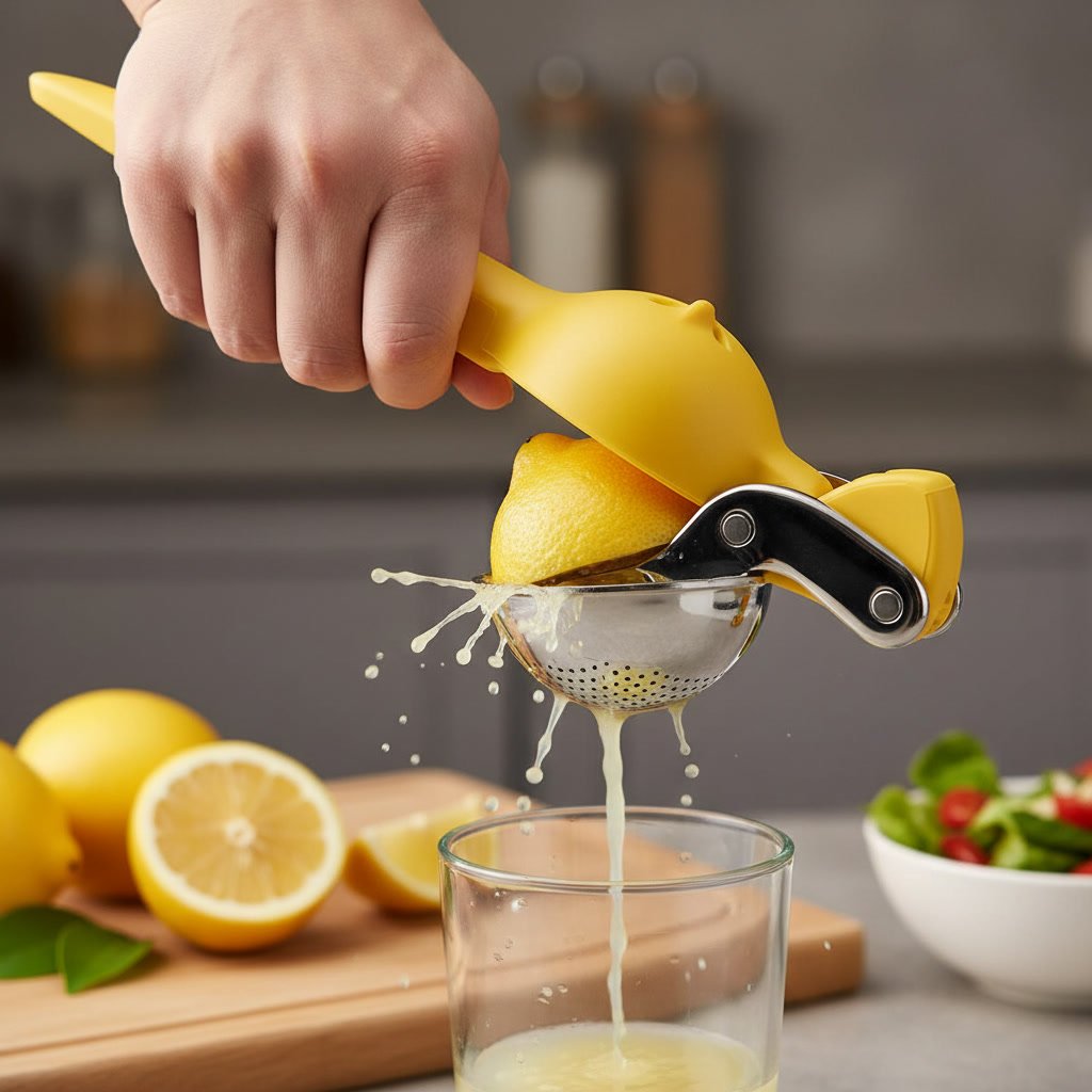 lemon squeezer in action