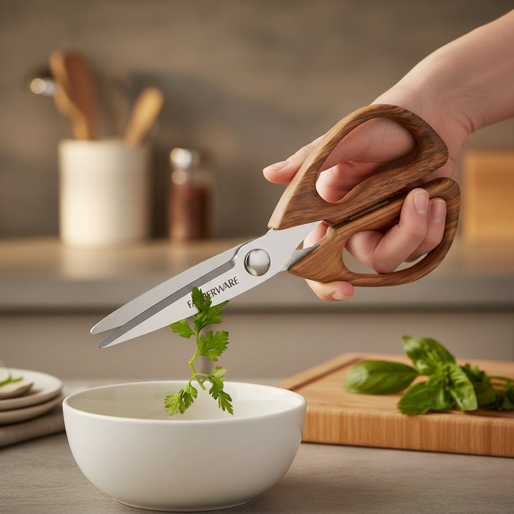 kitchen shears in action