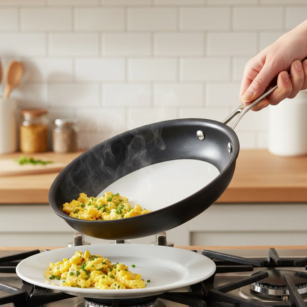 ceramic skillet in action