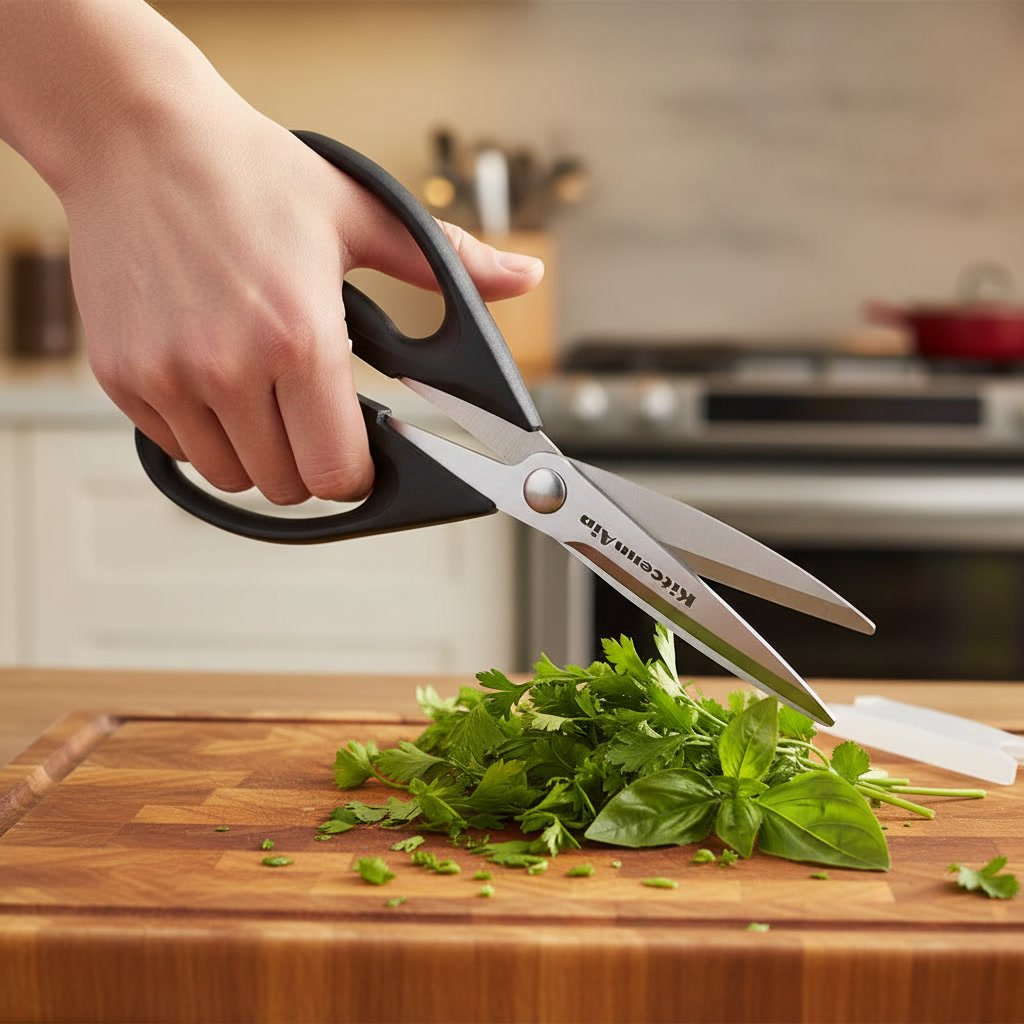 kitchen shears in action