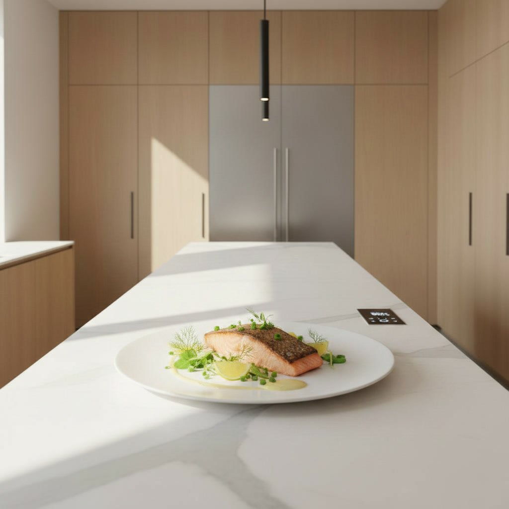 sous vide range integrated in a modern kitchen setting