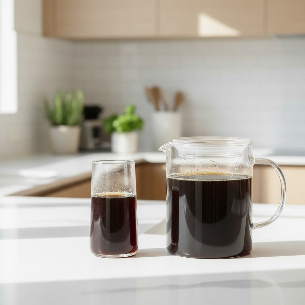 cold brew coffee maker no ice in a modern kitchen setting