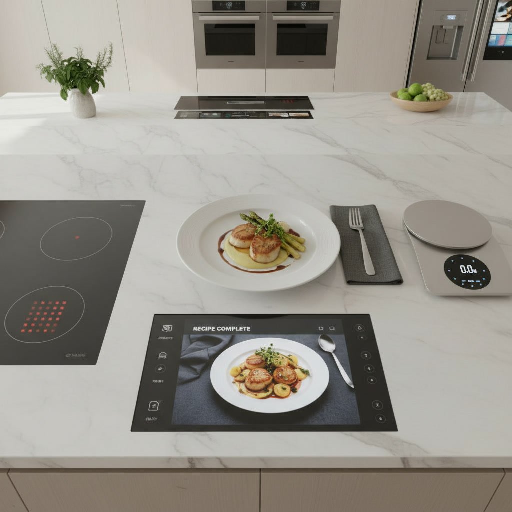 smart kitchen ecosystem in a modern kitchen setting