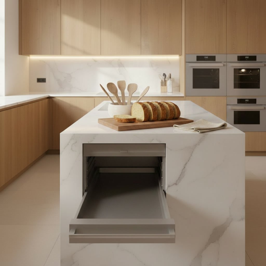 warming drawer kitchen in a modern kitchen setting