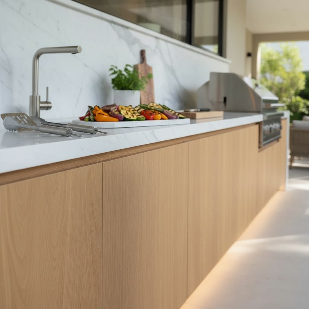modular outdoor kitchen in a modern kitchen setting