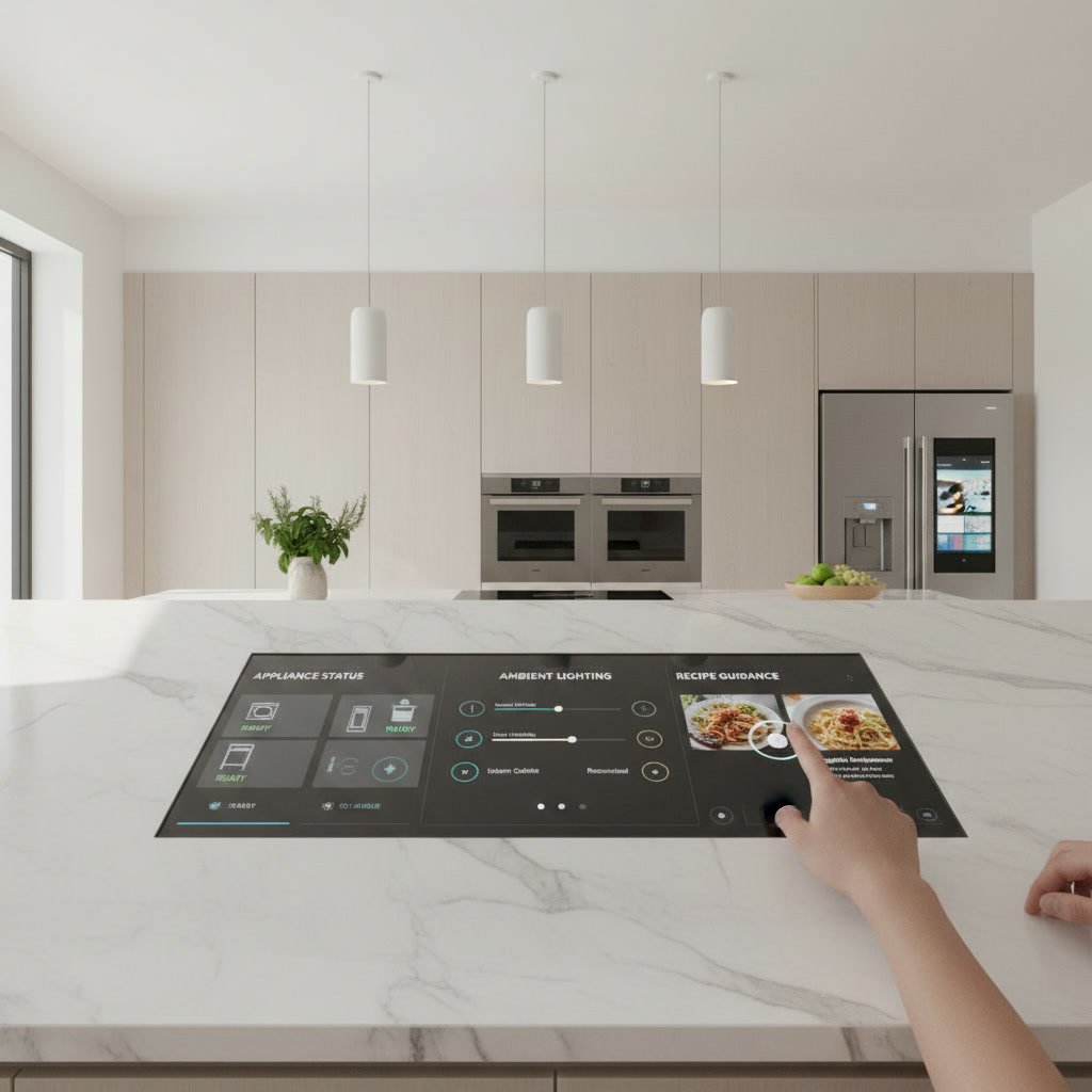 smart kitchen ecosystem close-up detail