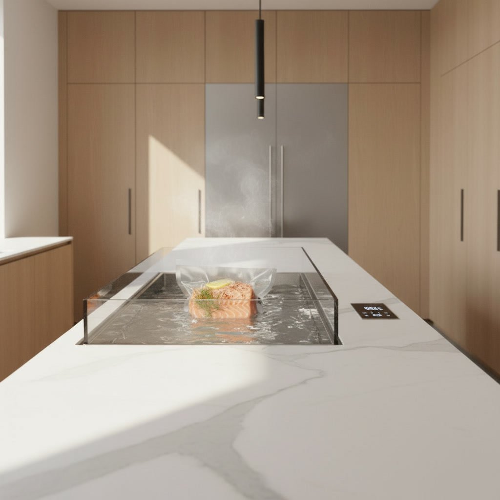 sous vide range integrated close-up detail