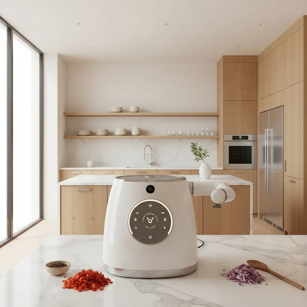 AI cooking assistant appliance close-up detail