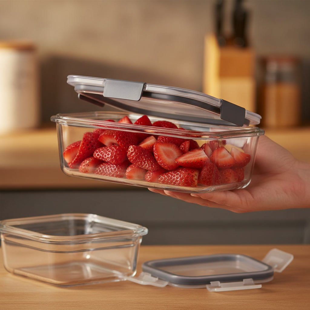 Rubbermaid Brilliance Glass Food Storage Containers in action