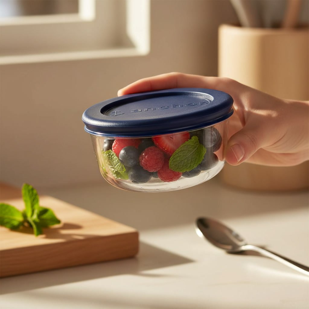 glass food containers in action