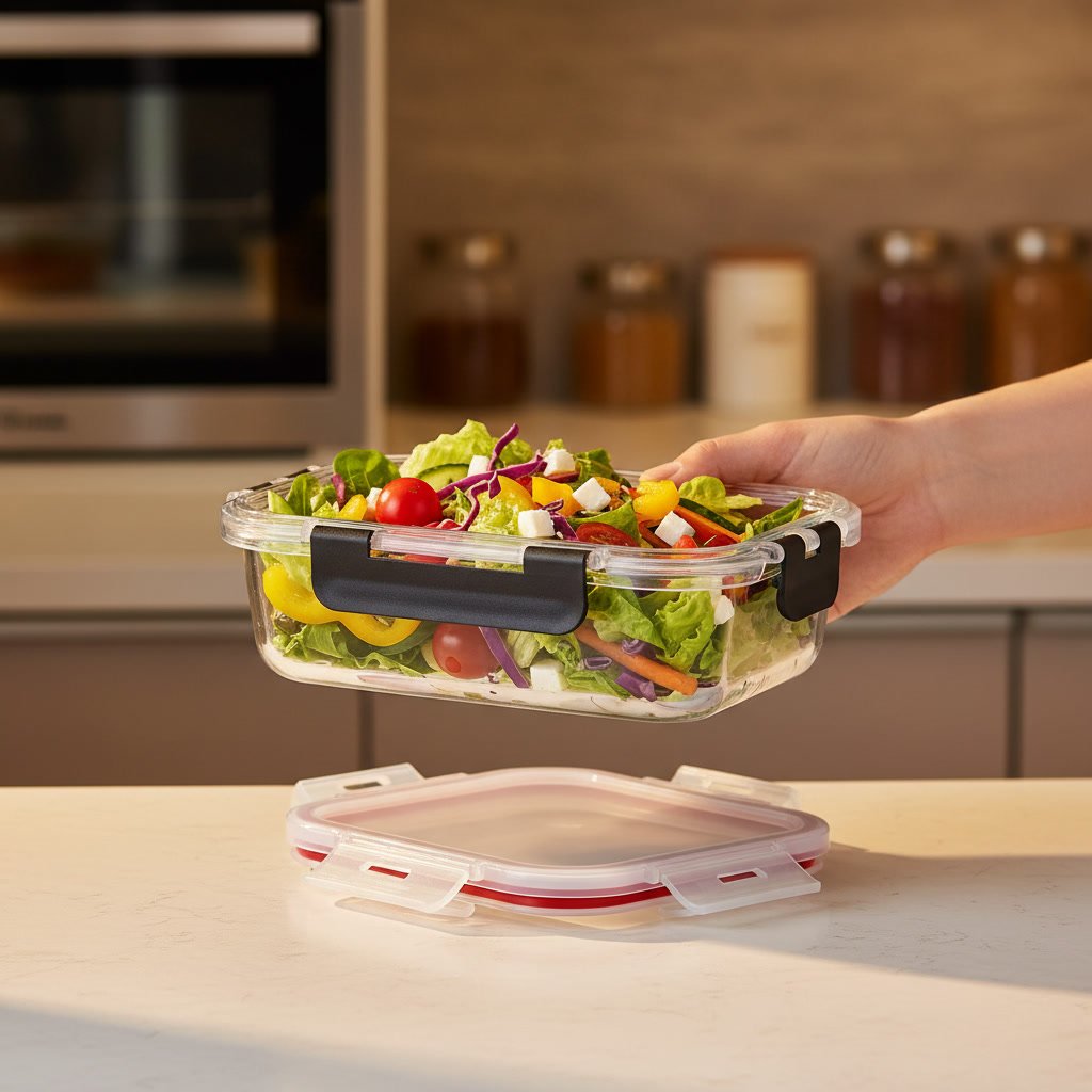 JoyJolt borosilicate glass storage containers in action