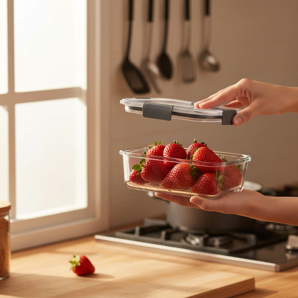 Rubbermaid Brilliance Glass Food Storage in action
