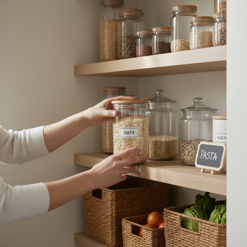 small pantry organization 2026 close-up detail