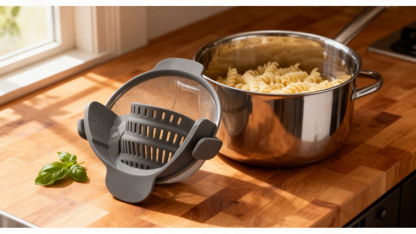 Snap N Strain Pot Strainer 2026: Honest Review & Guide 2 snap n strain pot strainer on a modern kitchen countertop