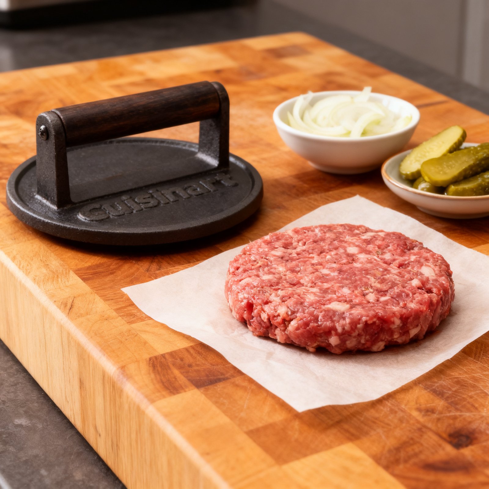 Smash Burger Press Cast Iron 2026: 4 Care Tips & Best Picks 4 smash burger press cast iron in a modern kitchen setting