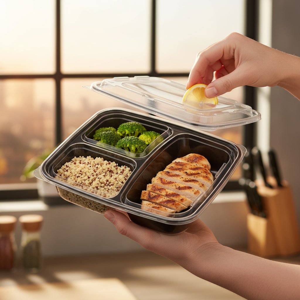 meal prep containers in action