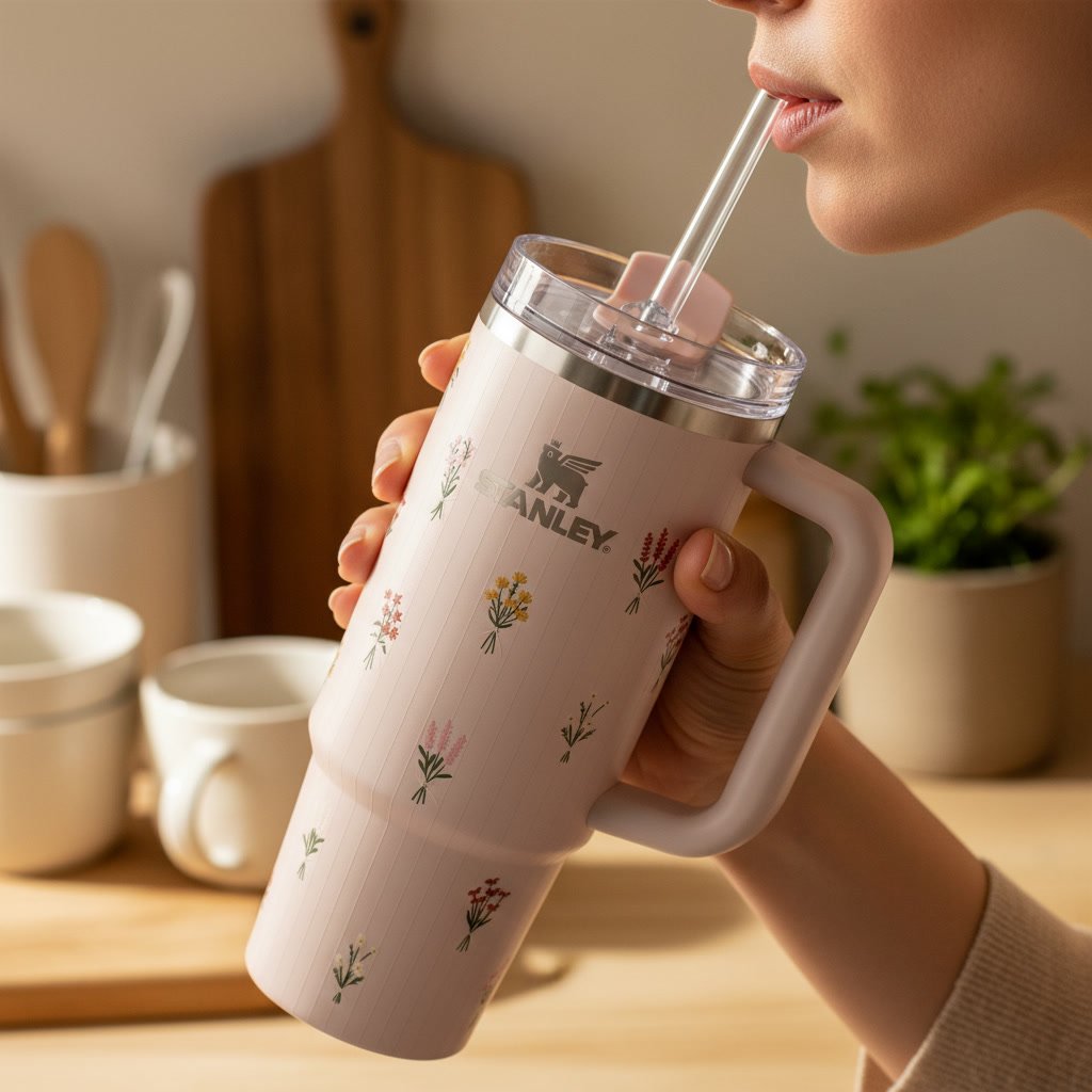 Stanley tumbler in action